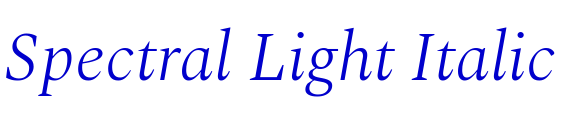 Spectral Light Italic الخط